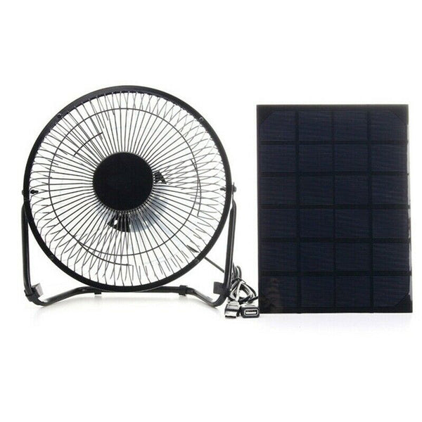 5.7'' USB 3W Solar Powered Panel Greenhouse Cooling Ventilation Ventilating Fan