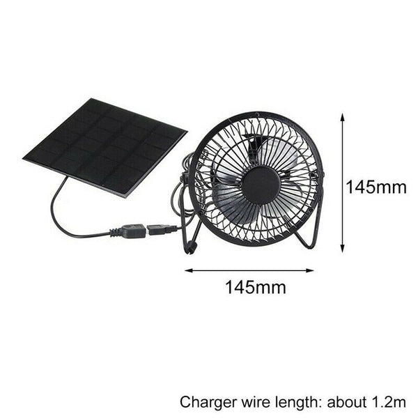 5.7'' USB 3W Solar Powered Panel Greenhouse Cooling Ventilation Ventilating Fan