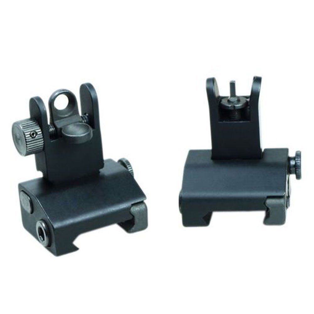 Flip Up Sights Front Rear Iron Sight Set Tactical 223 556 Micro Rapid Transition