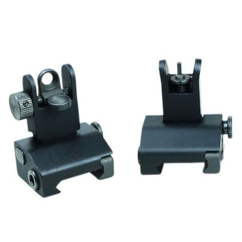 Flip Up Sights Front Rear Iron Sight Set Tactical 223 556 Micro Rapid Transition