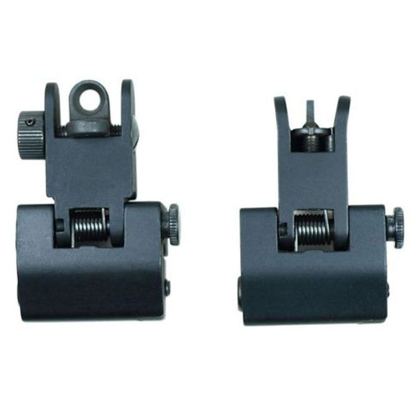 Flip Up Sights Front Rear Iron Sight Set Tactical 223 556 Micro Rapid Transition