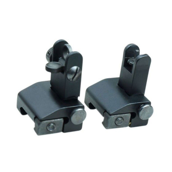 Flip Up Sights Front Rear Iron Sight Set Tactical 223 556 Micro Rapid Transition