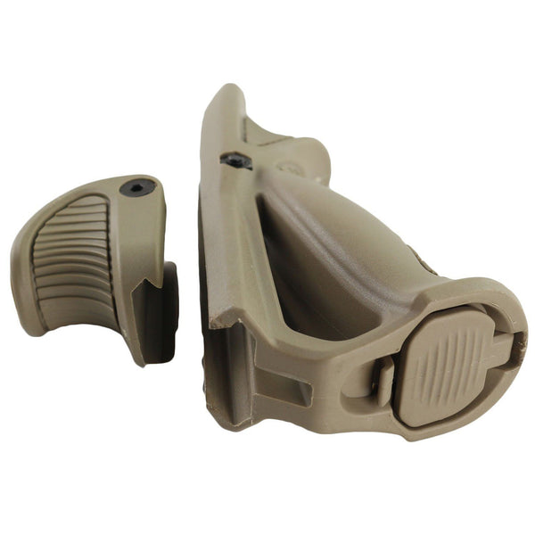 New Rifle Tactical Ergonomic Forward Point Angled Grip Thumb Lock Hand Stop Tan