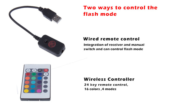 RGB Color LED Aquarium Fish Tank Light Waterproof Bar Submersible Lamp Remote