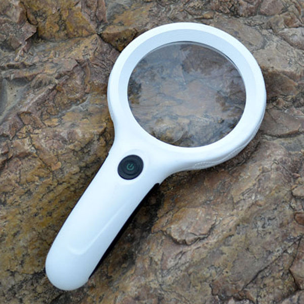 8X 10X High Brightness Big Lens Magnifying Glass Hand Magnifier w/ 8 LED Lamp