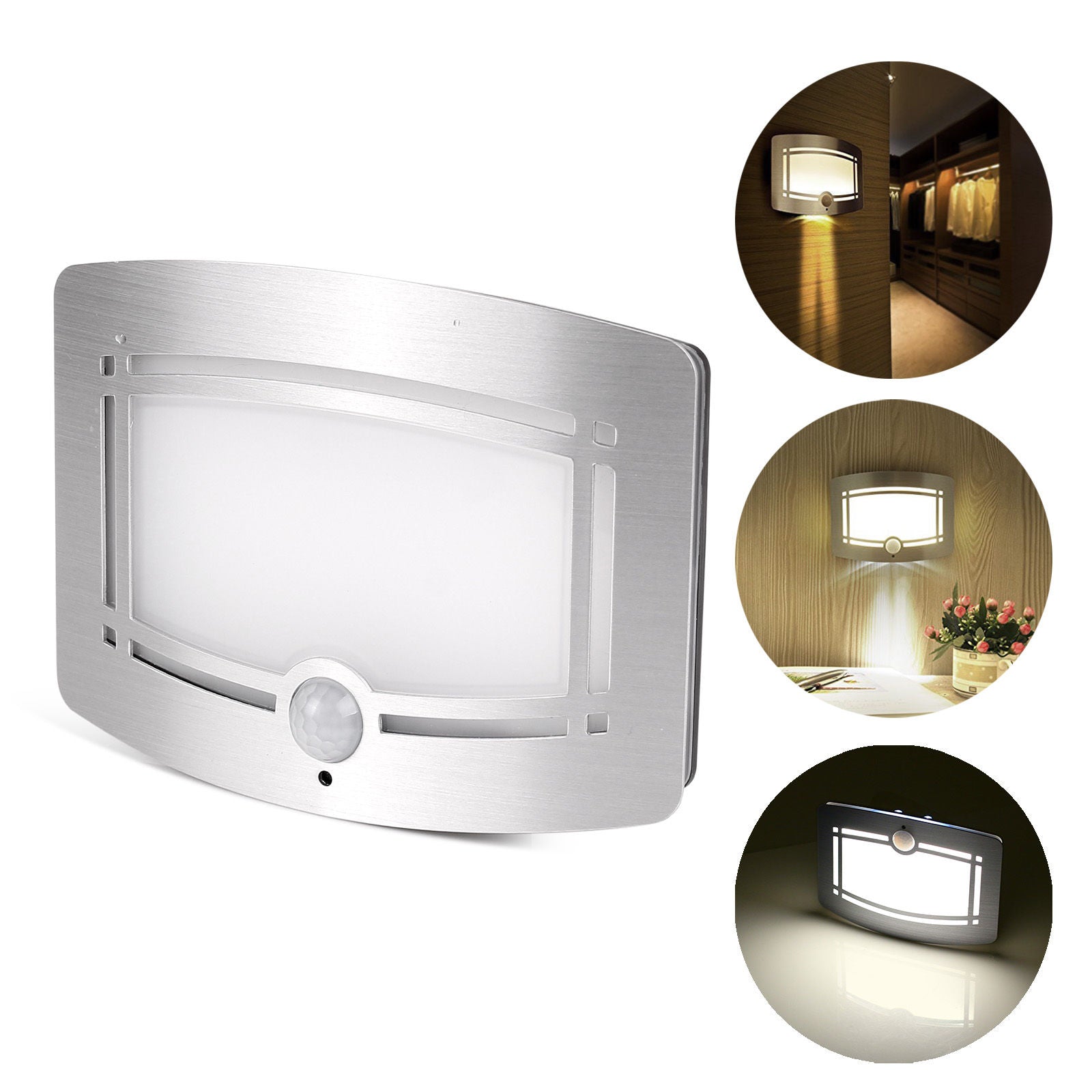 Motion Sensor Activated LED Sconce Wireless Night Light Lamp Battery Operated