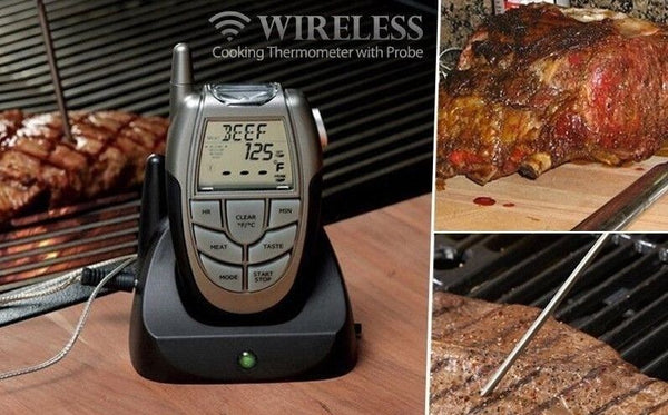 Wireless Remote Digital Electronic Cooking Barbecue BBQ Thermometer Tester Probe