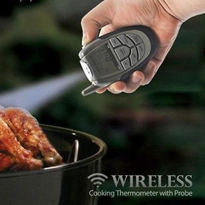 Wireless Remote Digital Electronic Cooking Barbecue BBQ Thermometer Tester Probe