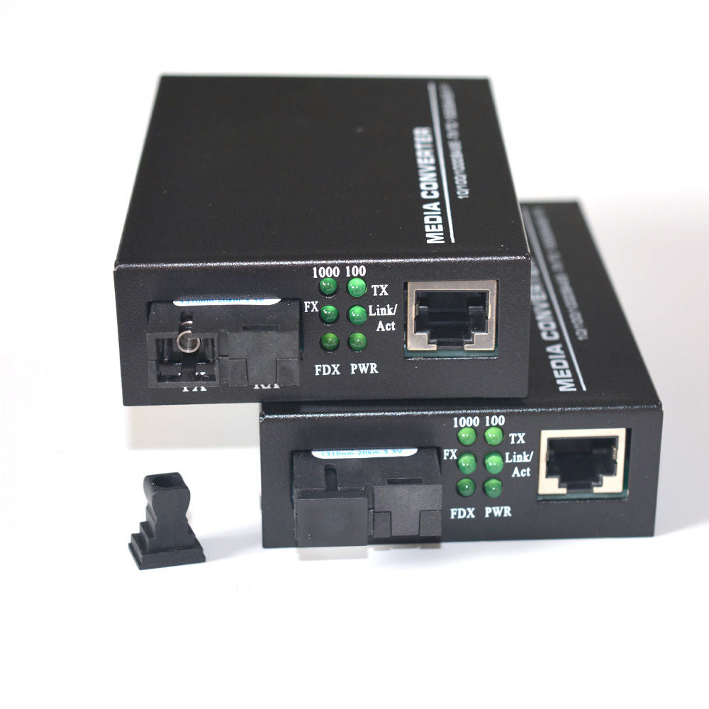 100 1000Mbps Gigabit Ethernet Media Converter Converters Single Mode Single Fiber SC 20Km