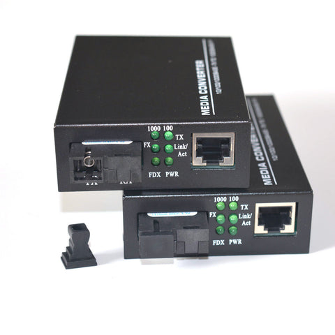 100 1000Mbps Gigabit Ethernet Media Converter Converters Single Mode Single Fiber SC 20Km