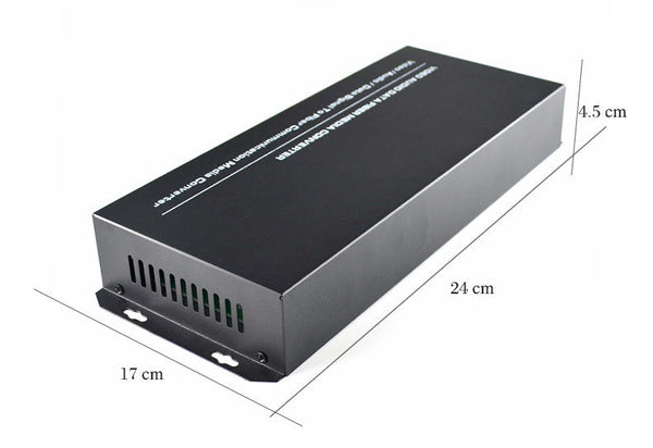 16 CH Port channels Video Data Fiber Media Converter Transmitter Receiver CCTV FC SM 20Km
