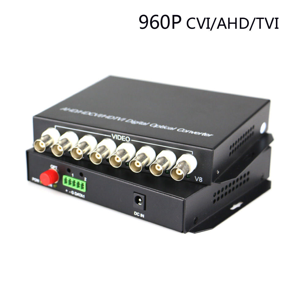 For 720P 960P HD CCTV CVI TVI AHD 8CH Video Fiber Optical Media Converters