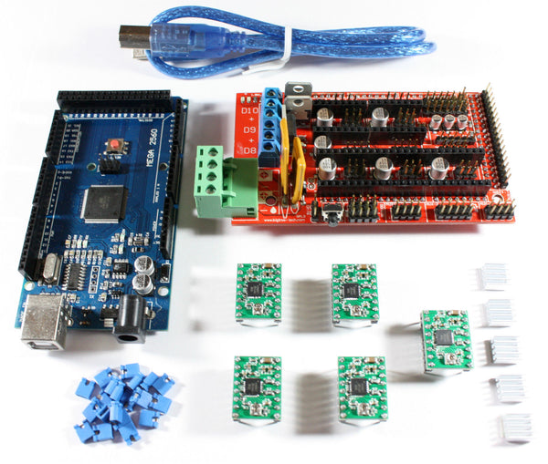 RAMPS 1.4 Set Kit for RepRap 3D Printer Extra 2560 R3 5X A4988 w/ USB Cable