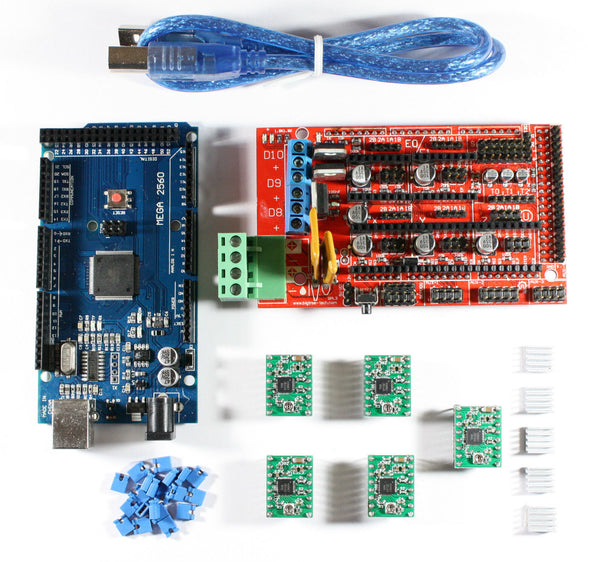 RAMPS 1.4 Set Kit for RepRap 3D Printer Extra 2560 R3 5X A4988 w/ USB Cable