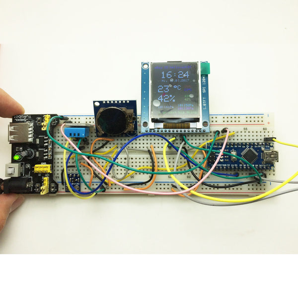 NANO V3 Weather Climate Monitor Kit 1.8" TFT BMP180 DHT11 RTC Relay For Arduino