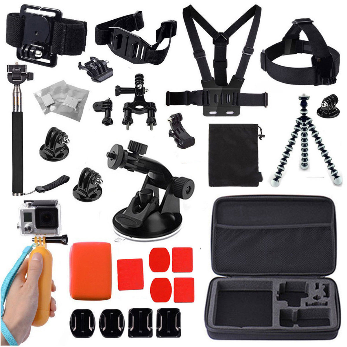 43in1 Chest Mount Strap Pole Tripod Holder for Gopro Hero Camera Accessories Kit