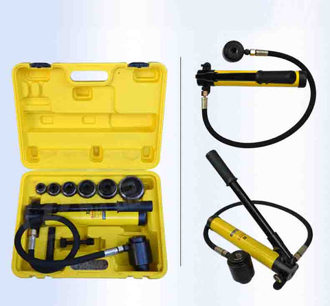 10 Ton Tons 6 Die Hydraulic Knockout Punch Driver Kit Hole Hand Tool Conduit