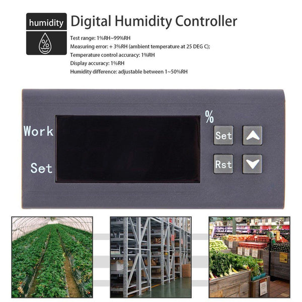 12 24 110 220 V Mini Digital Air Water Humidity Control Controller Range 1 to99%