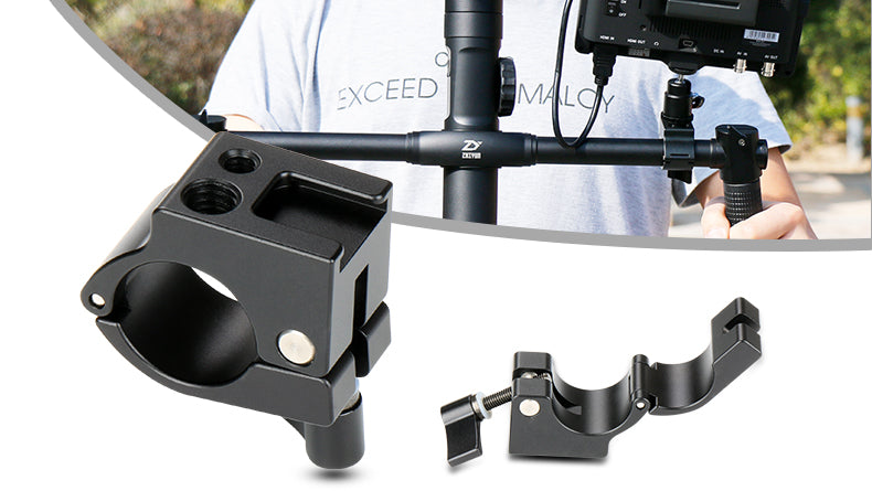 Aluminum 22 / 25 mm Monitor Rod Clamp Holder Light Stand Bracket Cold Shoe Mount