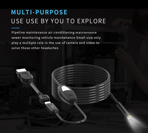 USB Inspection Camera Android Endoscope Waterproof Full LED Mini Borescope Phone