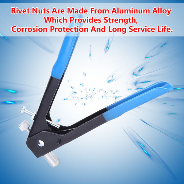 Set of M3, M4, M5, M6, M8 Nut Aluminum alloy Blind Rivet Gun Threaded Insert Kit