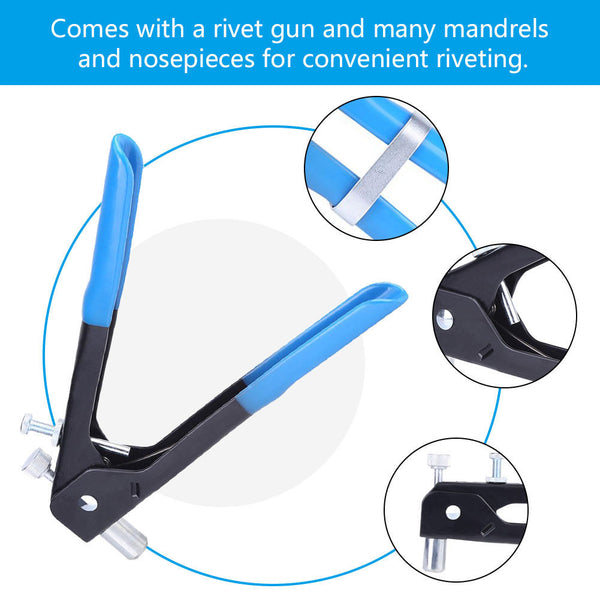 Set of M3, M4, M5, M6, M8 Nut Aluminum alloy Blind Rivet Gun Threaded Insert Kit