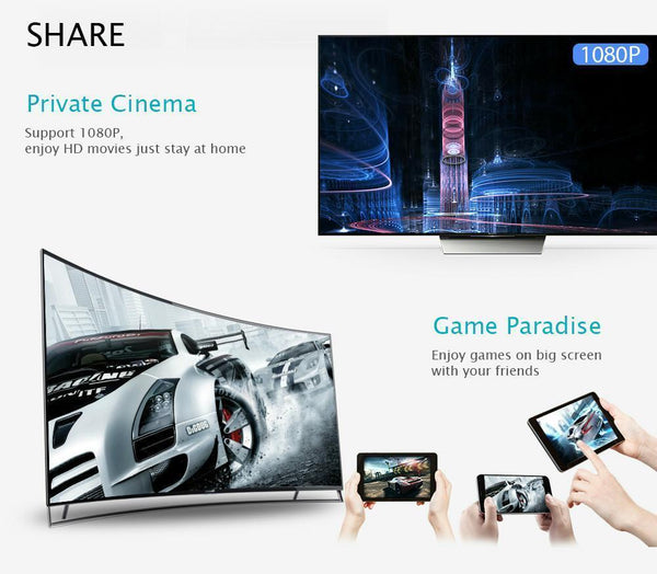 1080P HD HDMI Media Video Steamer Adapter HD TV for Play Game Google Chromecast