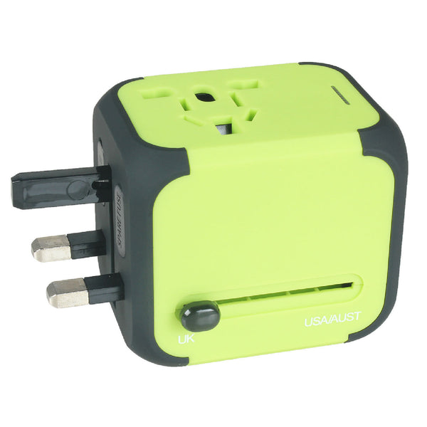 AU UK US EU Universal Travel AC Power Charger Adapter Plug Converter 2 USB Ports