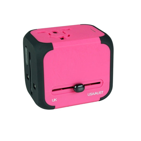 AU UK US EU Universal Travel AC Power Charger Adapter Plug Converter 2 USB Ports