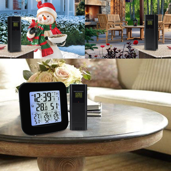 Wireless Weather Station Hygrometer Thermometer 3In 1 Outdoor Temperature Sensor