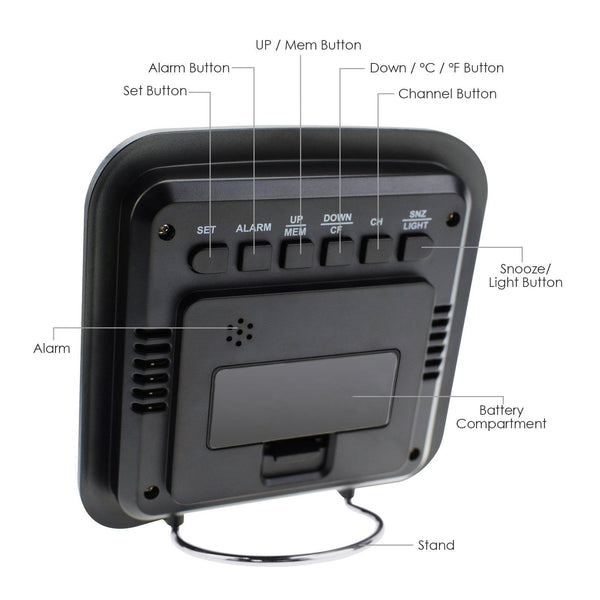 Wireless Weather Station Hygrometer Thermometer 3In 1 Outdoor Temperature Sensor