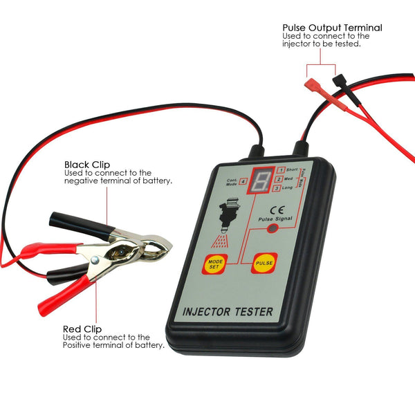 Injector Tester Digital Display 12 V Vehicle Battery Car Truck Auto Motive Tool
