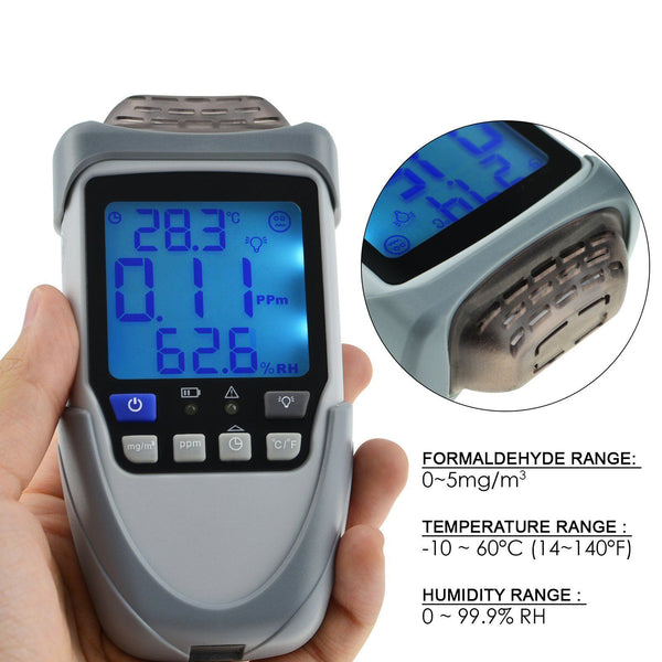 Portable Formaldehyde HCHO Gas Detector Monitor Temperature Humidity Air Tester