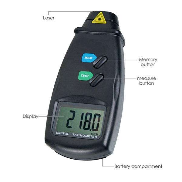 Digital Laser Non Contact Photo Tachometer Hand Heldrpm RPM Speed Kit Guage