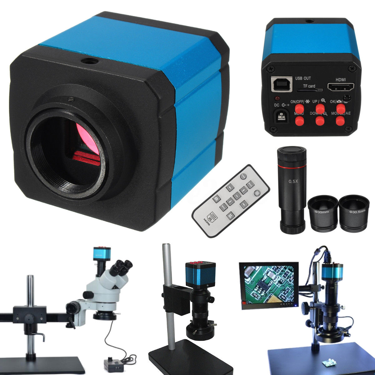 14 MP 1080 P HDMI USB C Mount Digital Industry Video Microscope Camera Zoom Lens