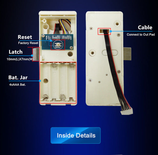RFID Tag Touch Keypad Password Card Key Digital Electronic Cabinet Closet lock
