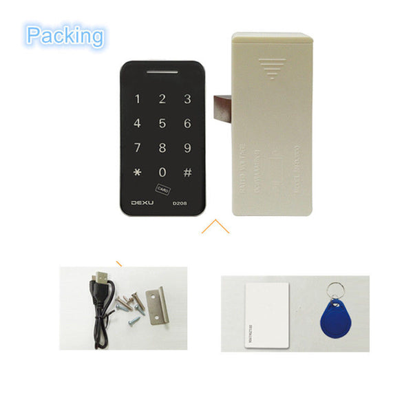RFID Tag Touch Keypad Password Card Key Digital Electronic Cabinet Closet lock