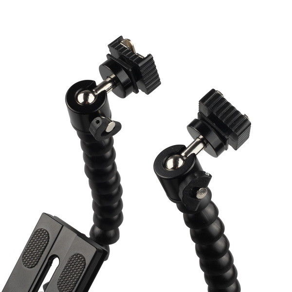 Macro Shot Flexible Dual Arm Flash Bracket Holder Mount For DSLR DV Cam Camera