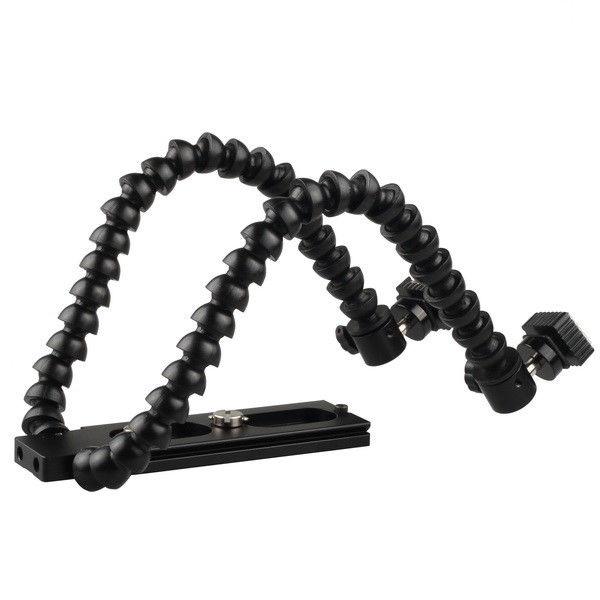 Macro Shot Flexible Dual Arm Flash Bracket Holder Mount For DSLR DV Cam Camera