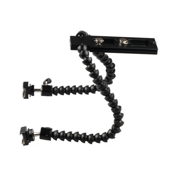 Macro Shot Flexible Dual Arm Flash Bracket Holder Mount For DSLR DV Cam Camera