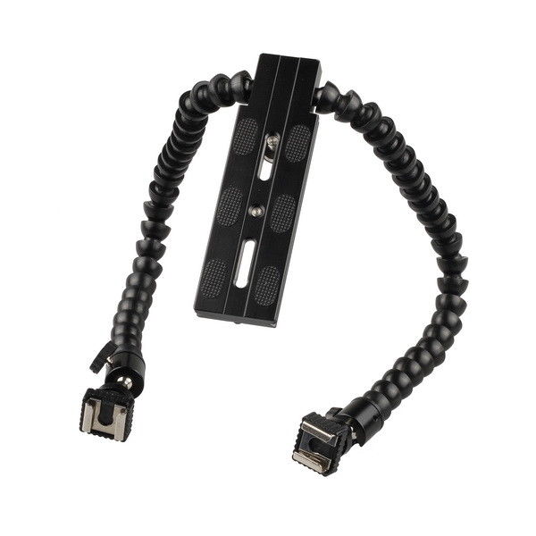 Macro Shot Flexible Dual Arm Flash Bracket Holder Mount For DSLR DV Cam Camera
