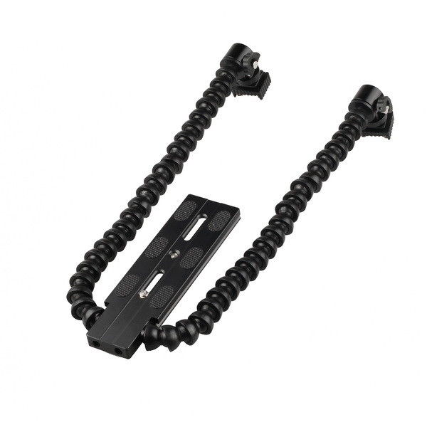 Macro Shot Flexible Dual Arm Flash Bracket Holder Mount For DSLR DV Cam Camera