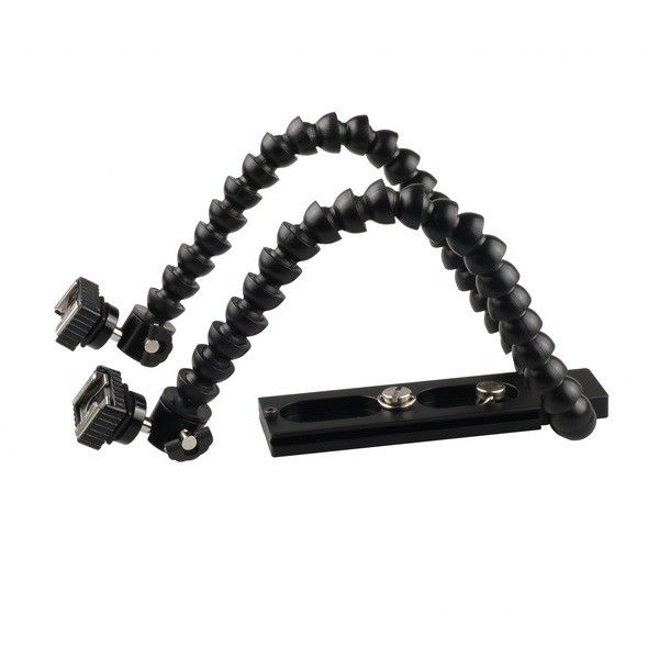 Macro Shot Flexible Dual Arm Flash Bracket Holder Mount For DSLR DV Cam Camera