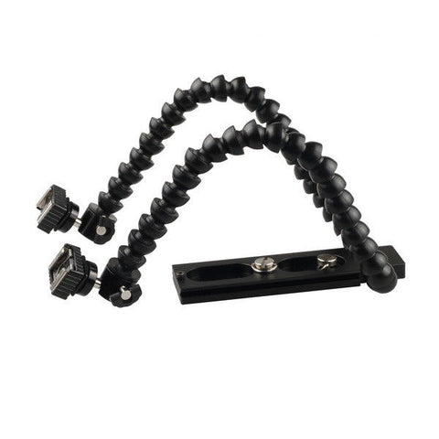 Macro Shot Flexible Dual Arm Flash Bracket Holder Mount For DSLR DV Cam Camera