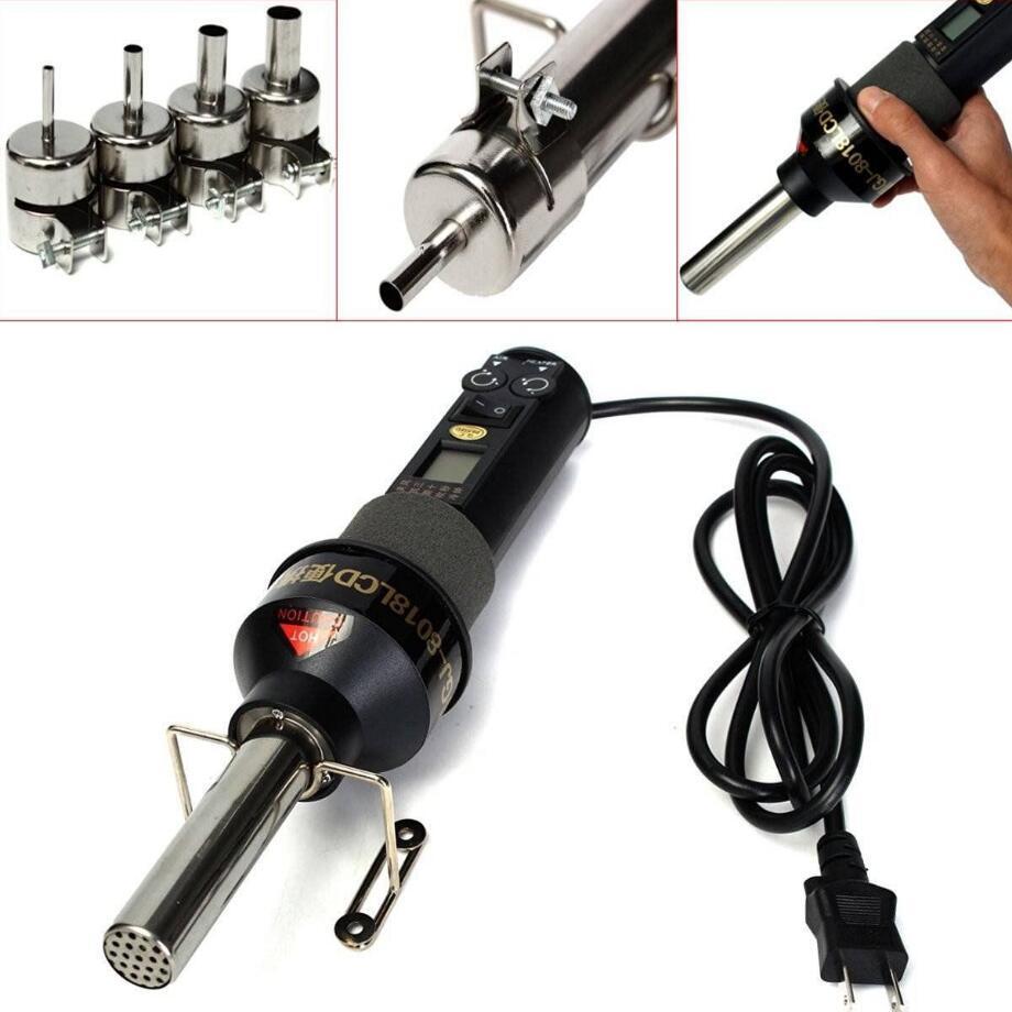 LCD Hot Heat Air Gun Blower Welding Weld Tools with 4 Nozzles IC SMD Desolder