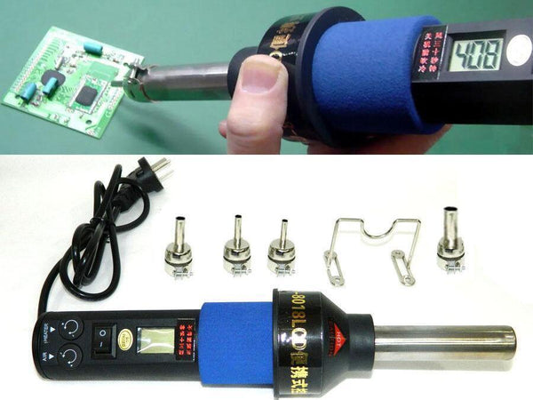 LCD Hot Heat Air Gun Blower Welding Weld Tools with 4 Nozzles IC SMD Desolder