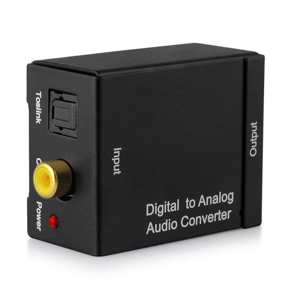 Digital to Analog Audio Converter Fiber Adaptor RCA 3.5 mm Jack 2 Port L R LPCM