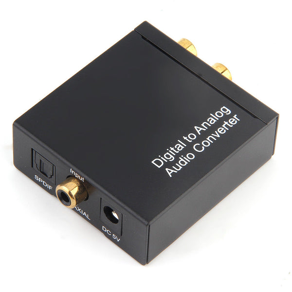 Digital to Analog Audio Converter Fiber Adaptor RCA 3.5 mm Jack 2 Port L R LPCM