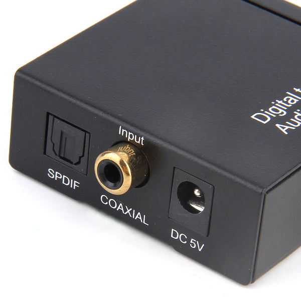 Digital to Analog Audio Converter Fiber Adaptor RCA 3.5 mm Jack 2 Port L R LPCM