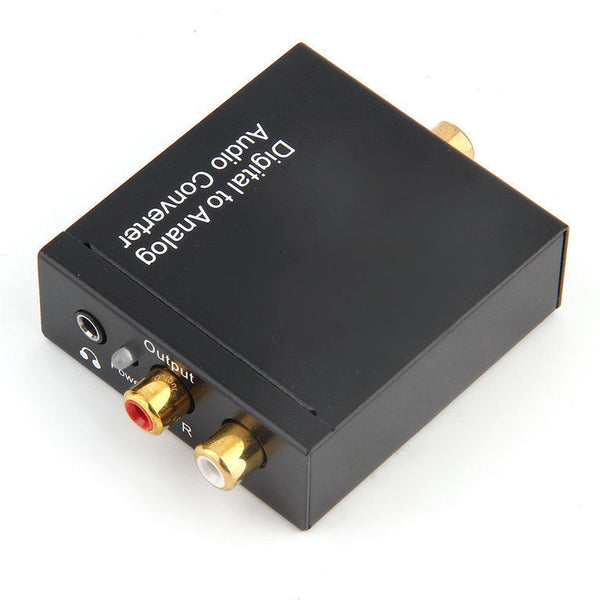 Digital to Analog Audio Converter Fiber Adaptor RCA 3.5 mm Jack 2 Port L R LPCM